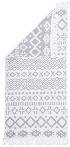 Dywan Kilim z Frędzlami BOHO Szary 80x150
