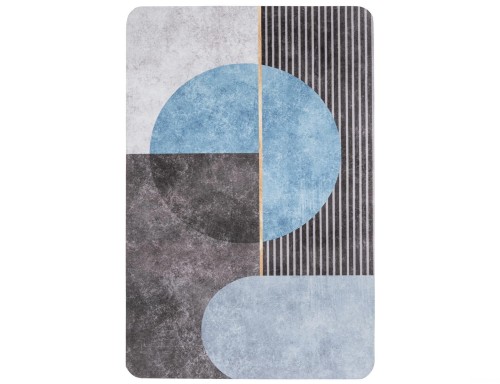 Mata Łazienkowa Szybkoschnąca Geometria Niebieski 60x90 cm