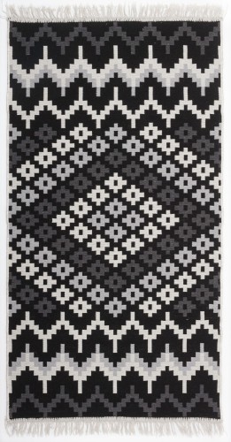 Dywan Kilim GOLD z Frędzlami Etno Biało-Czarny 120x160
