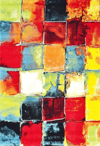 Dywan Patchwork Retro Modern Wysoka 290 x 200 cm Miękki Multikolor