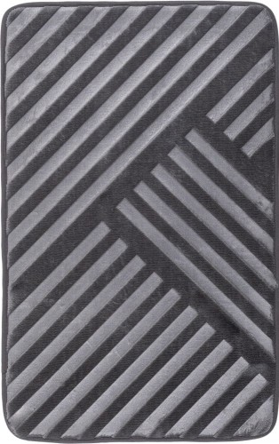 Mata łazienkowa Hamilton pasy ciemny szary 40x60cm