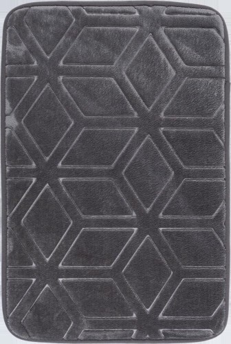 Mata łazienkowa Hamilton geometria ciemny szary 40x60cm
