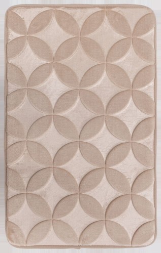 Mata łazienkowa Hamilton z wzorem kółka beżowa 50x80cm
