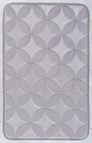 Mata łazienkowa Hamilton z wzorem kółka jasnoszara 50x80cm