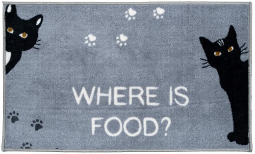 Dywan Uni Kot Where is Food Szary 60x100