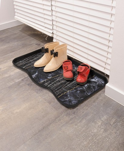 Ociekacz na buty z nadrukiem Marmur Czarny 38x75 cm