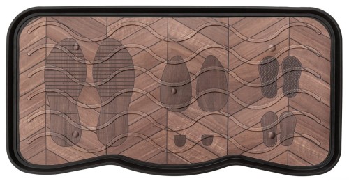 Ociekacz na buty z nadrukiem Footprints brąz 38x75 cm