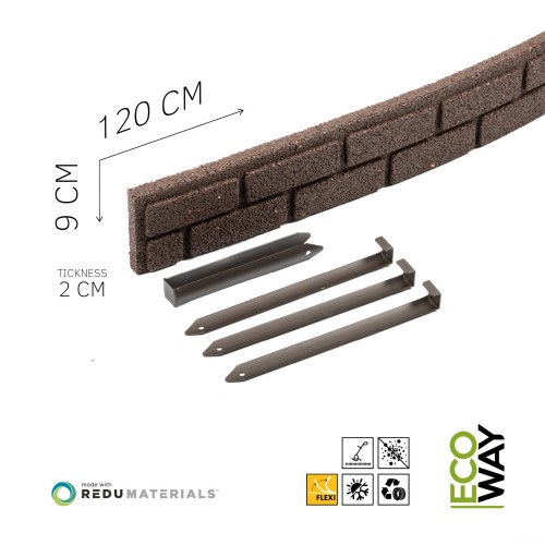 Obrzeże ogrodowe Bricks 120x2x9cm brąz