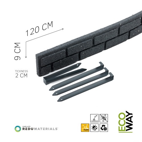 Obrzeże ogrodowe Bricks 120x2x9cm Szary