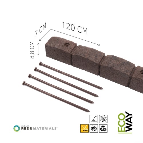 Obrzeże ogrodowe Roman Stone 120x7x8cm Brąz