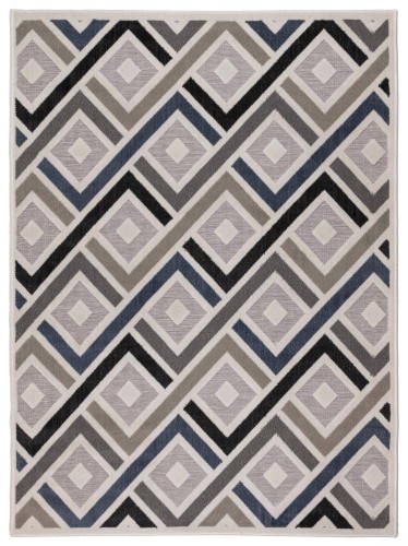 Dywan na taras lub balkon Shift romby szaro-granatowy 160x220cm