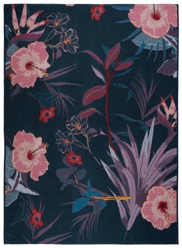 Dywan zewnętrzny Jungle kwiaty pomarańczowo-czarne 160x220cm