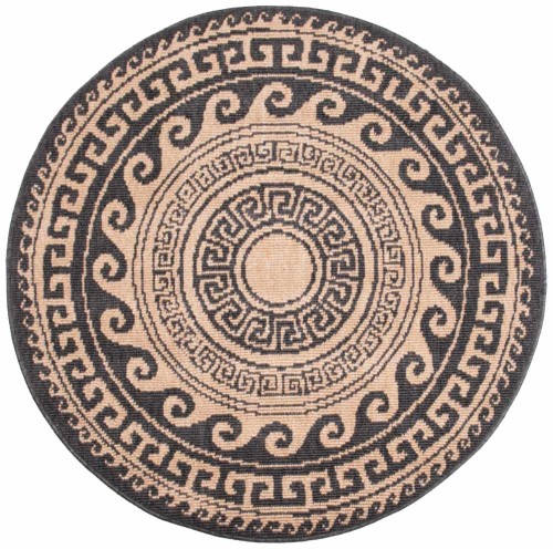 Dywan tarasowy Delmar grecka elegancja brąz 80cm koło