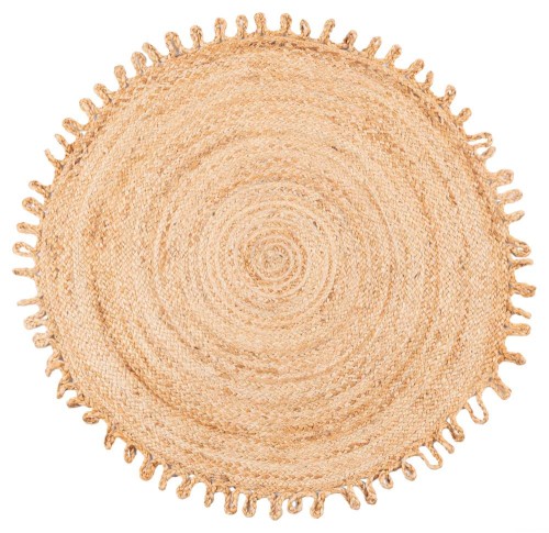 Dywan jutowy okrągły boho beżowy 100cm