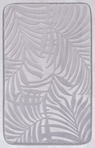 Mata łazienkowa Hamilton liście jasny szary 50x80cm