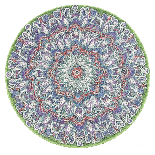 Dywan Print Shine 133 cm koło etniczny kolorowy wzorzysty do salonu