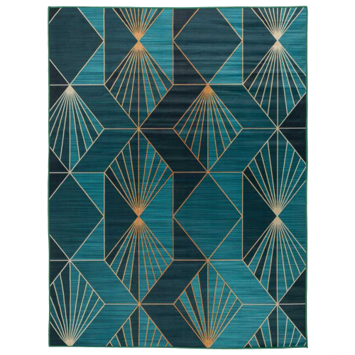 Dywan Print 80×150 cm geometria nowoczesny niebieski do sypialni