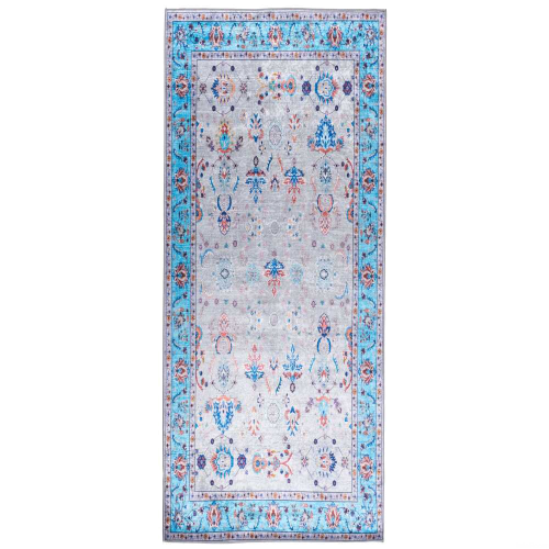 Dywan Print Shine 70×140 cm klasyczny szaro niebieski gładki do salonu